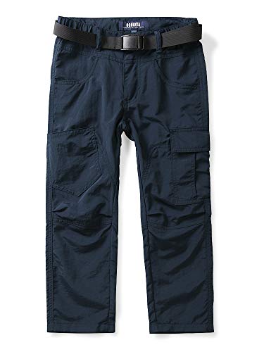 Men's Lightweight Cargo Work Pants Quick Dry Outdoor Hiking Walking Trousers Elastic Waist, Blue