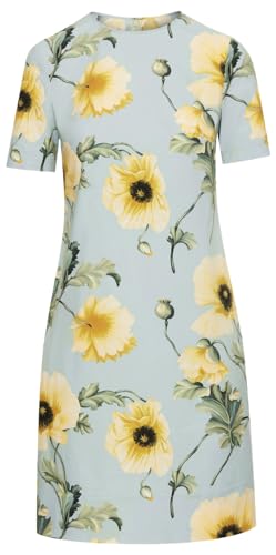 Oscar de la Renta, Poppy Cotton Poplin Shift Dress, Sage/Yellow, 2