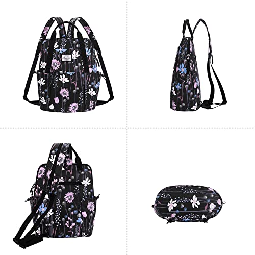 Kamo Women Fashion Backpack Purse Multi Pockets Original Print Daypack Casual Sling Bag for Women