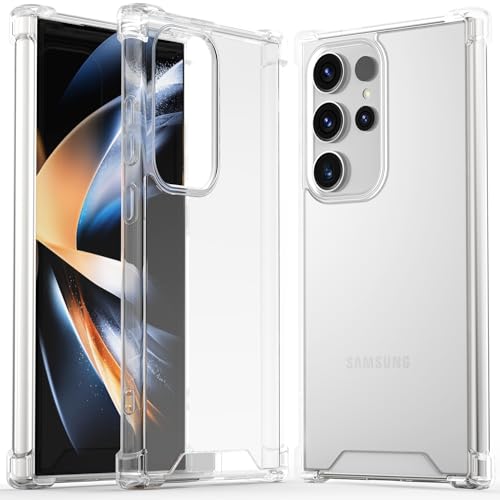 GeekZone for Samsung Galaxy S24 Ultra Clear Case, TPU Bumper wiht PC Back Protective Cover 6.8 inch 2024 (Crystal Clear)