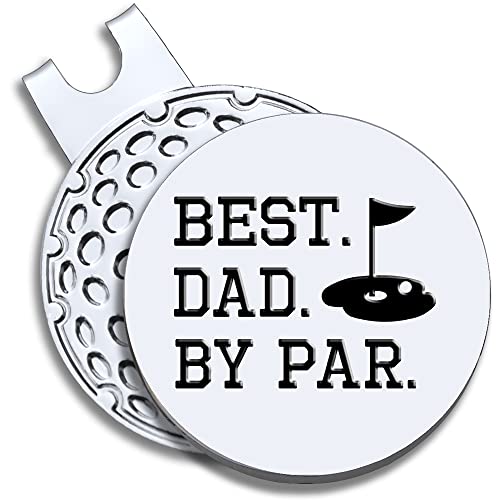 GEYGIE Best Dad by Par Golf Ball Marker with Magnetic Hat Clip, Funny Golf Accessories Gifts for Men Women, Golf Gifts for Men Woman, Birthday Gifts for Golf Fan, Golf Novelty Gift