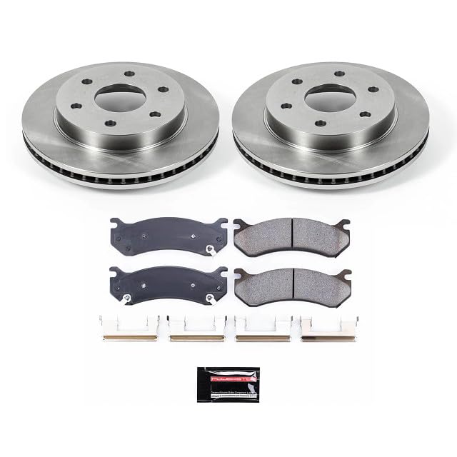 POWERSTOP KOE2009 Front Replacement Ceramic Brake Pads and Rotors Kit Autospecialty For Cadillac Escalade Chevy Avalance 1500 Express 1500 Silverado 1500 Suburban Tahoe GMC Sierra 1500 Yukon XL 1500