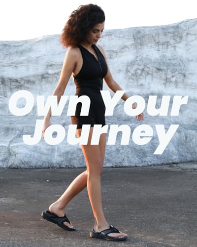 PCSsole Plantar Fasciitis Sandals for Women - High Arch Support Flip Flops with Comfort Cushion & Rubber Sole - Recovery Thong Orthotic Sandals for Foot Pain - Flat Feet - Arch Pain - Heel Pain