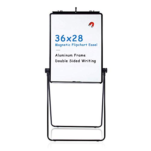 VIZ-PRO Double-Sided U-Stand Whiteboard, Magnetic Portable Dry Erase Easel Board, 28 X 36 Inches