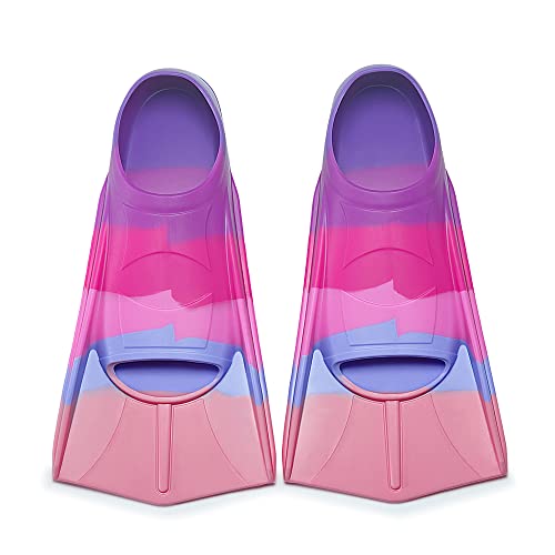 Prsca Kids Swim Fins,Short Youth Fins Swimming Flippers,Swim Training Fins for Lap Swimming,for Children Girls Boys Beginners