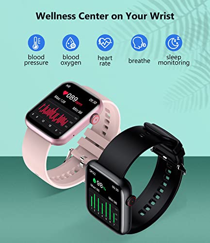 Demabon Smart Watch for Men Women with Bluetooth Call Answer/Dail,1.85'' HD Touch Screen Fitness Tracker, Smartwatch with Heart Rate Blood Oxygen Blood Pressure Sleep Monitor for Android and iOS