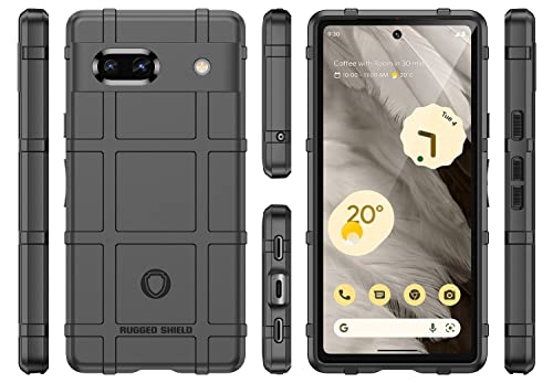 Case with Clip for Google Pixel 7a Phone (2023), Nakedcellphone Special Ops Armor Rugged Shield Protective Cover and [Rotating Ratchet] Belt Clip Holster [Matte Grip Texture] - Black