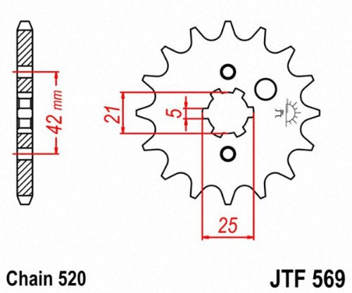 JT Sprockets JTF569.12 12T Steel Front Sprocket , black