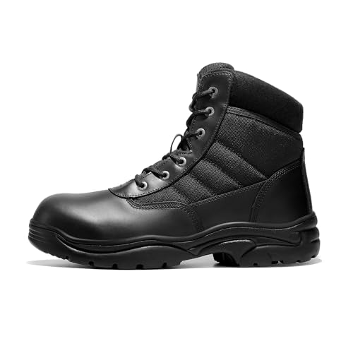 NORTIV 8 Men's Waterproof Tactical Work Boots Leather Outdoor Hiking Military 6 Inches Motorcycle Combat Boots,Size 13,Coyote,CONTRACTOR-NEW