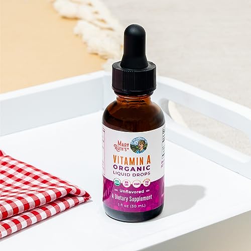 MaryRuth Organics USDA Organic Vitamin A Liquid Drops | 3 Month Supply | Immune Support, Eye Health, Skin Health for Ages 14+ | 750mcg per Serving | Sugar Free | Vegan | Non-GMO | Gluten Free | 1oz