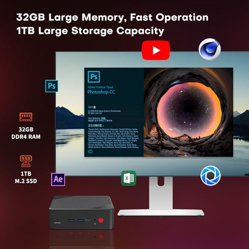 BOSGAME P4 Dual 2.5 GbE LAN Gaming Mini PC Ryzen 7 5700U 16GB RAM 512GB SSD Winodws 11 Pro Mini Computers, Triple 4K Displays (HDMI+DP+Type-C), Support PS3 Emulator Micro PC, WiFi 6E, BT5.2