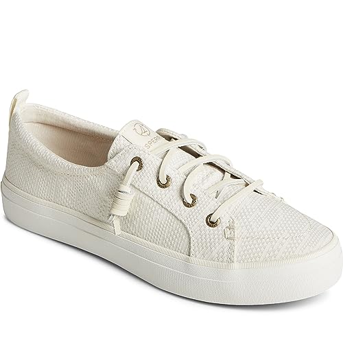 Sperry Women's Crest Vibe Seasonal Sneaker, Bone, 10