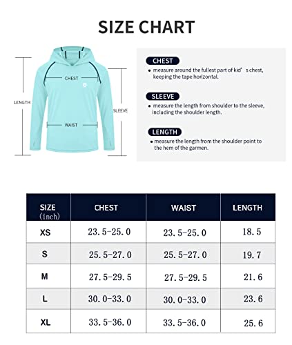VEOBIKE Youth UPF50+ Sun Shirts Rashguard Quick Dry Long Sleeve Hoodies T-shirts for Outdoor Sports Thumbholes Yellow