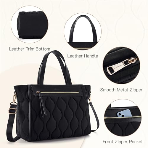 Missnine Tote Bag for Women, Lightweight Puffer Tote Bag, Large Capacity Quilted Shoulder Handbag for Travel, Work, Gym