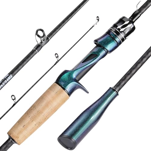 Sougayilang Fishing Rod,Light Weight 2-Section Spinning&Casting Rod,Unique Gradient Colorful Fsihing Pole for Freshwater Saltwater Great Present C1.8