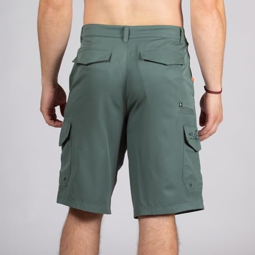 Salt Life La Vida Fishing Boardshorts, Sage Leaf, 28