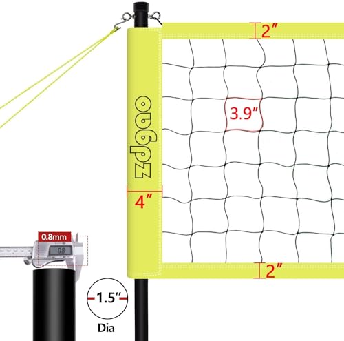 Volleyball Net Outdoor - Portable Volleyball Set for Backyard with Professional Volleyball Net, Wrap Yarn Volleyball and Pump, Boundary Line, Carry Bag