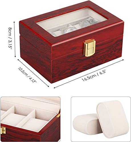 Uten 3 Slots Watch Box Storage Case Organizer Jewellery Display Wooden for Men Women