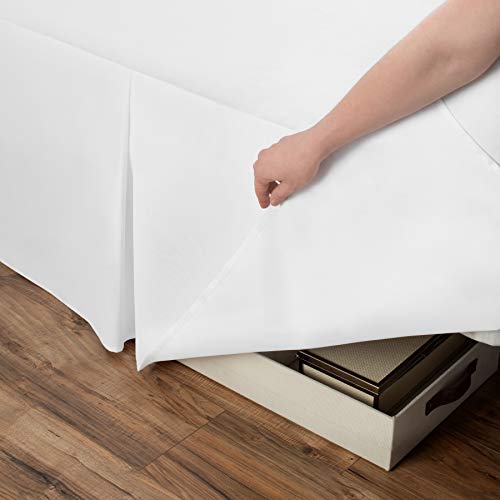 Spacemaker Extra-Long 21" Drop Length Bed Skirt, Twin, White