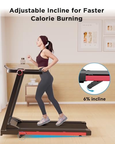 Lacuffy Foldable Treadmill, 3.5 HP Portable Treadmills for Home with 350 LBS Capacity, Walking Running Jogging Incline Treadmill with Bluetooth Connectivity APP