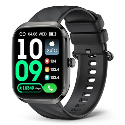 Smart Watch for Men Women, 2.06" HD AMOLED Screen Smartwatch (Answer/Make Calls), 24/7 Heart Rate Blood Pressure Blood Oxygen Sleep Monitor, IP68 Waterproof 114+ Sport Mode Fitness Watch Android iOS