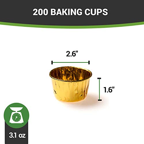 Restaurantware Small 3.4-oz Pleated Baking Cups: Perfect for Muffins Cupcakes or Mini Snacks - Rose Gold Luxury - Disposable and Recyclable - 200-CT