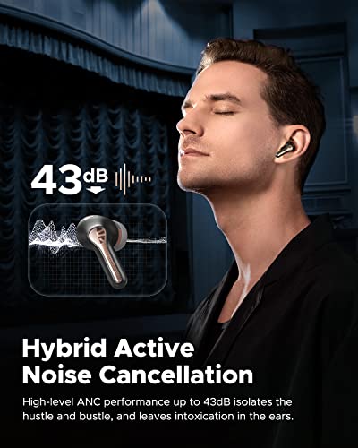 SoundPEATS Hybrid Active Noise Cancelling Earbuds Wireless Bluetooth 5.3 Earphones, Capsule3 Pro Hi-Res Wireless Earbuds with 6 Mics & LDAC, 43dB Deep, Total 52 Hrs, IPX4 Waterproof, App Customize EQ