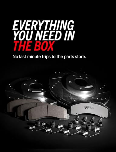 Power Stop Brake Kit For 2012-2018 Ford F-150 6 Lug - Rear Truck & Tow Carbon Fiber Ceramic Brake Pads and Drilled and Slotted Brake Rotor Replacement, K6271-36