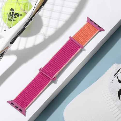 Getino Nylon Band Compatible with Apple Watch Bands 44mm 42mm 45mm 46mm 49mm 40mm 41mm 38mm Women Men, Breathable Soft Weave Stretchy Sport Strap for iWatch Series 10 9 8 7 6 5 4 3 SE Ultra 2 1, Gray