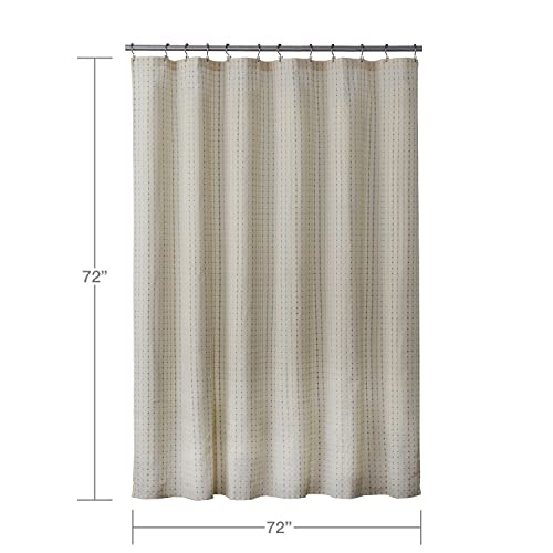 SKL Home Hopscotch Fabric Shower Curtain, Cream