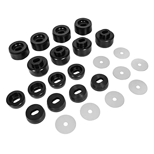 7-141 Body and Cab Mount Bushing Kit for Chevy Silverado & Sierra 1500/2500 2WD/4WD 1999-2014 Polyurethane Body Cab Mounts & Washers (Black 24PCS)