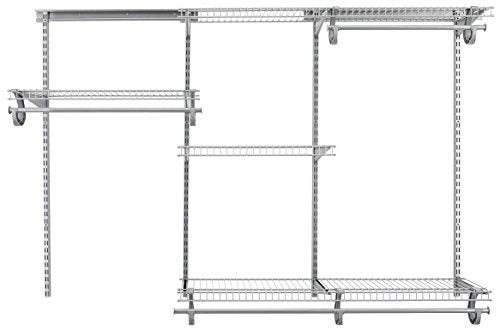 ClosetMaid ShelfTrack Wire Closet Organizer System and ShelfTrack 2ft. to 4ft. Adjustable Closet Organizer Kit, White