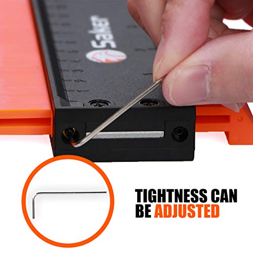 Saker Contour Gauge Profile Tool- Adjustable Lock-Precisely Copy Irregular Shape Duplicator -Irregular Welding Woodworking Tracing -Tool for DIY Handyman, Construction (10INCH)