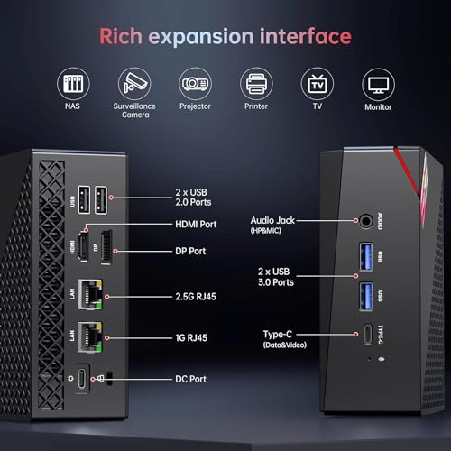 ACEMAGICIAN Mini PC AMD Ryzen 7 5700U, Dual Channel Mini Gaming PC 16GB DDR4 512GB SSD, Mini Computers Micro Desktop PC Support 4K Triple Display/WiFi6/BT5.2/Gaming/Office/Home