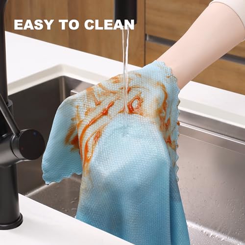 JOYMOOP Microfiber Cleaning Cloth, Kitchen Towels, Dish Rags for Dish Drying Washing, Absorbent Streak Free Lint Free Rags for Cleaning, Reusable and Washable Dish Towels