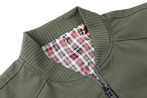 Lentta Men's Slim Fit Lightweight Softshell Bomber Jacket Coat Fall Jackets For Men (Small, Army Green001)