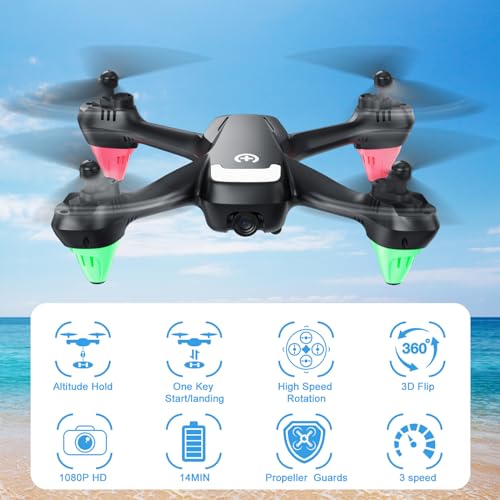 Drone with Camera - 2K Camera Drones with Gravity Control and Altitude Hold, HD FPV Live Video, Headless Mode, Speed Adjustment, 3D Flips - Perfect RC Quadcopters for Kids Beginners, Funny Toys Gifts for Boys Girls and Adults