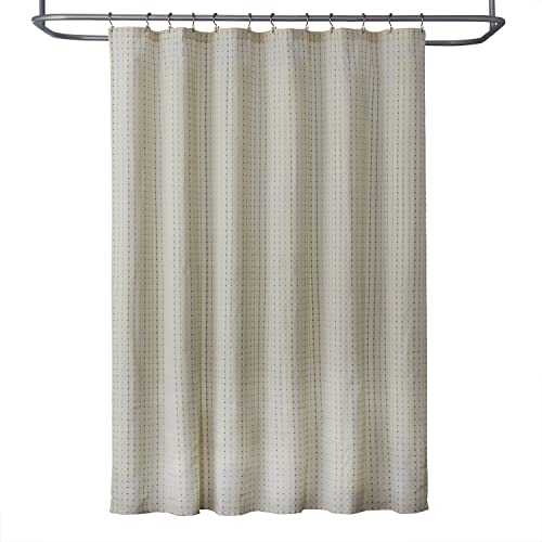 SKL Home Hopscotch Fabric Shower Curtain, Cream
