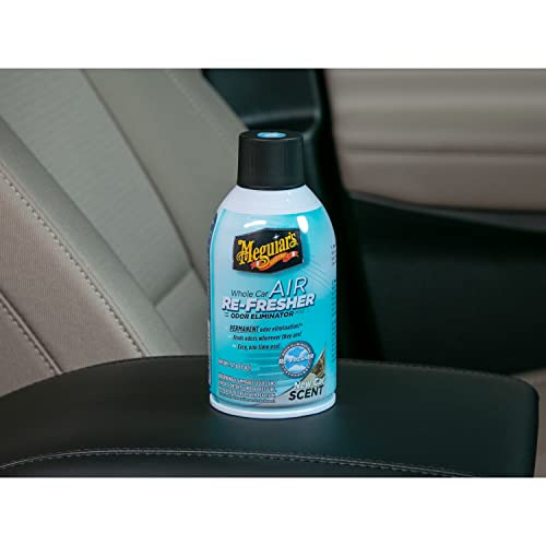 Meguiar's Whole Car Air Re-Fresher Odor Eliminator Mist - New Car Scent - Revitalize Your Car This Holiday Season and Permanently Remove Lingering Odors, 2 Oz Aerosol