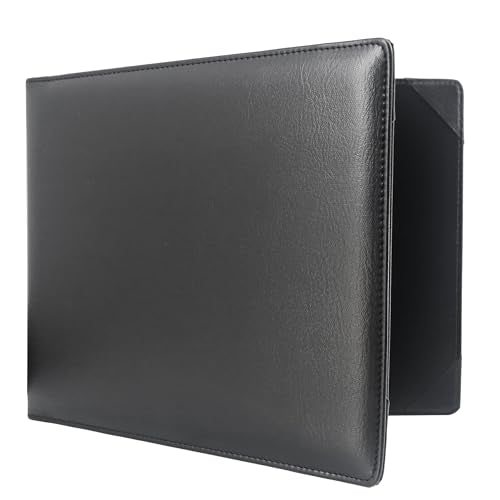 GraduatePro PU Leather 8.5x11 Diploma Cover Certificate Document Presentation Folder Letter Size Padded Menu Cover Black