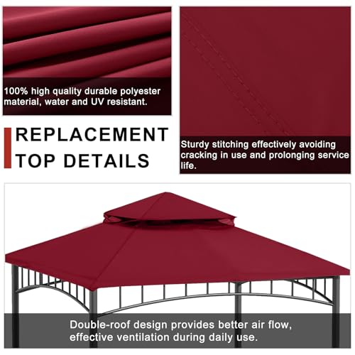 ABCCANOPY Replacement Top for L-GZ136PST Burgundy