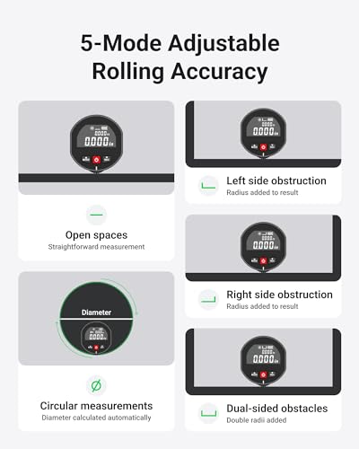 XCOOL 2-in-1 Rolling Digital Tape Measure with Laser, 98-ft Laser Tape Measure & 328-ft Rolling Tape Measure with Digital Readout and Magnetic Back Design,Small Tape Measure with Unit Switching