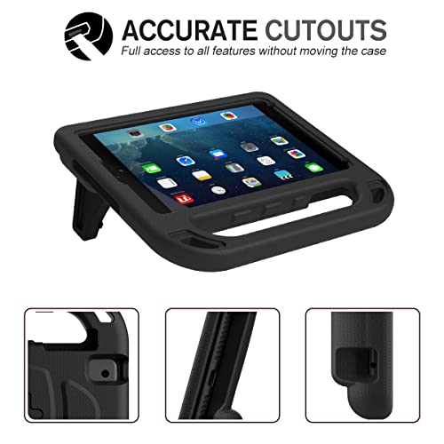 LEDNICEKER Kids Case for iPad Mini 1/2/3/4/5 7.9-inch, Light Weight Shockproof Handle Kickstand Cover for iPad Mini 5th/4th/3rd/2nd/1st Generation, Black