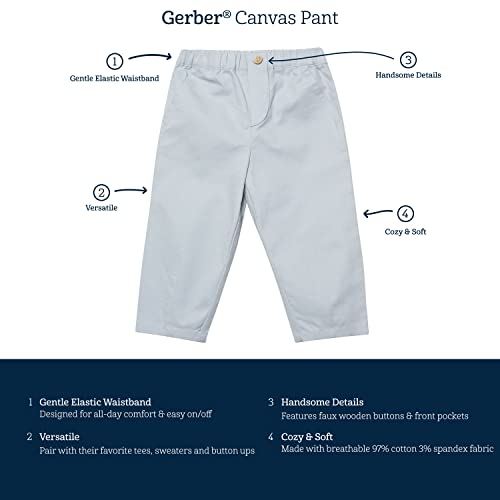 Gerber Baby and Toddler Boys Canvas Pants, Blue, 12 Months