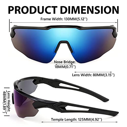 FEISEDY Sports Sunglasses, with 5 Lenses for Men Women, TR90 Lightweight, Baseball Cycling Motorcycle Running Golf B2940