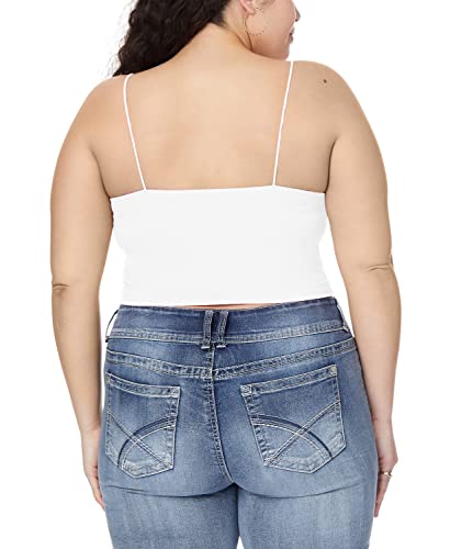 WallFlower Women's Carson Insta Smooth Seamless Shelf Bra Camisole 2-Pack (Standard and Plus), Black Night/Snow White, Small