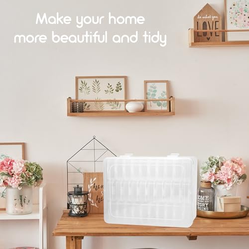 Mathtoxyz Bead Organizer Box, 31Pcs Small Bead Organizers and Storage Plastic Cases Mini Clear Bead Storage Containers Boxes with Hinged Lid and Rectangle for Bracelet Making DIY Jewelry Craft Nail