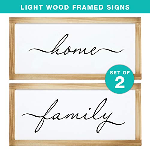 EXCELLO GLOBAL PRODUCTS 8x17 Wood Framed Signs: Ready to Hang Decor for Home or Office (Home & Family)