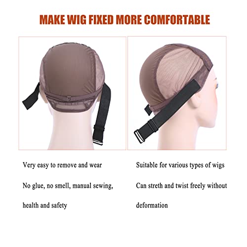 6PCS Elastic Bands For Wig Adjustable Elastic Band For Wigs Adjustable Wig Bands For Making Wigs Adjustable Elastic Wig Straps Wig Band Strap For Wigs Sewing in Wig (1 x 12 Inch)