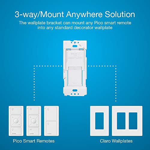 Lutron Caseta Smart Lighting Original Dimmer Switch w/ Pico Remote and Bracket, for LED Lights, Works w/ Alexa, Apple Homekit, Google Home (Hub Required), 150W, No Neutral Required, P-PKG1WB-WH